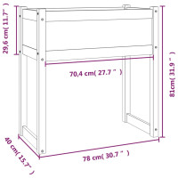 Produktbild för Odlingslåda vit 78x40x81 cm massiv furu