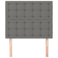 Produktbild för Sänggavel mörkgrå 100x5x118/128 cm tyg