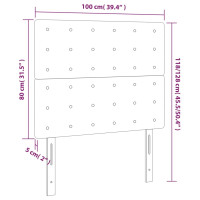 Produktbild för Huvudgavlar 2 st gräddvit 100 x 5 x 78/88 cm tyg