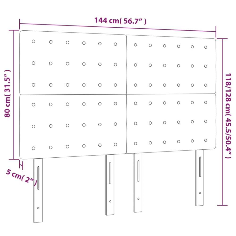 Produktbild för Sänggavel mörkgrå 144x5x118/128 cm tyg