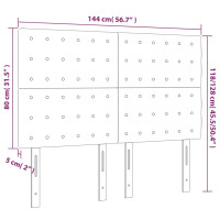 Produktbild för Sänggavel mörkgrå 144x5x118/128 cm tyg