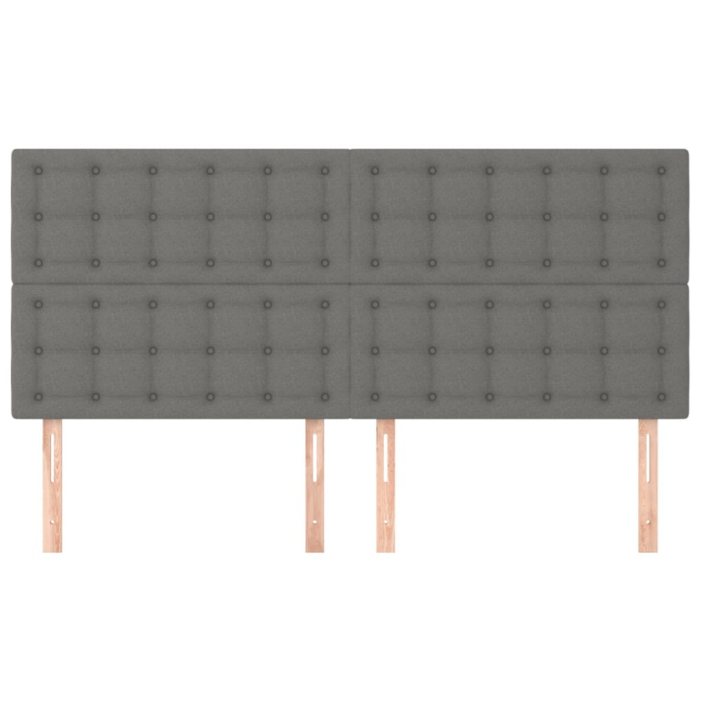 Produktbild för Sänggavel mörkgrå 160x5x118/128 cm tyg