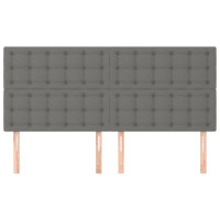 Produktbild för Sänggavel mörkgrå 160x5x118/128 cm tyg