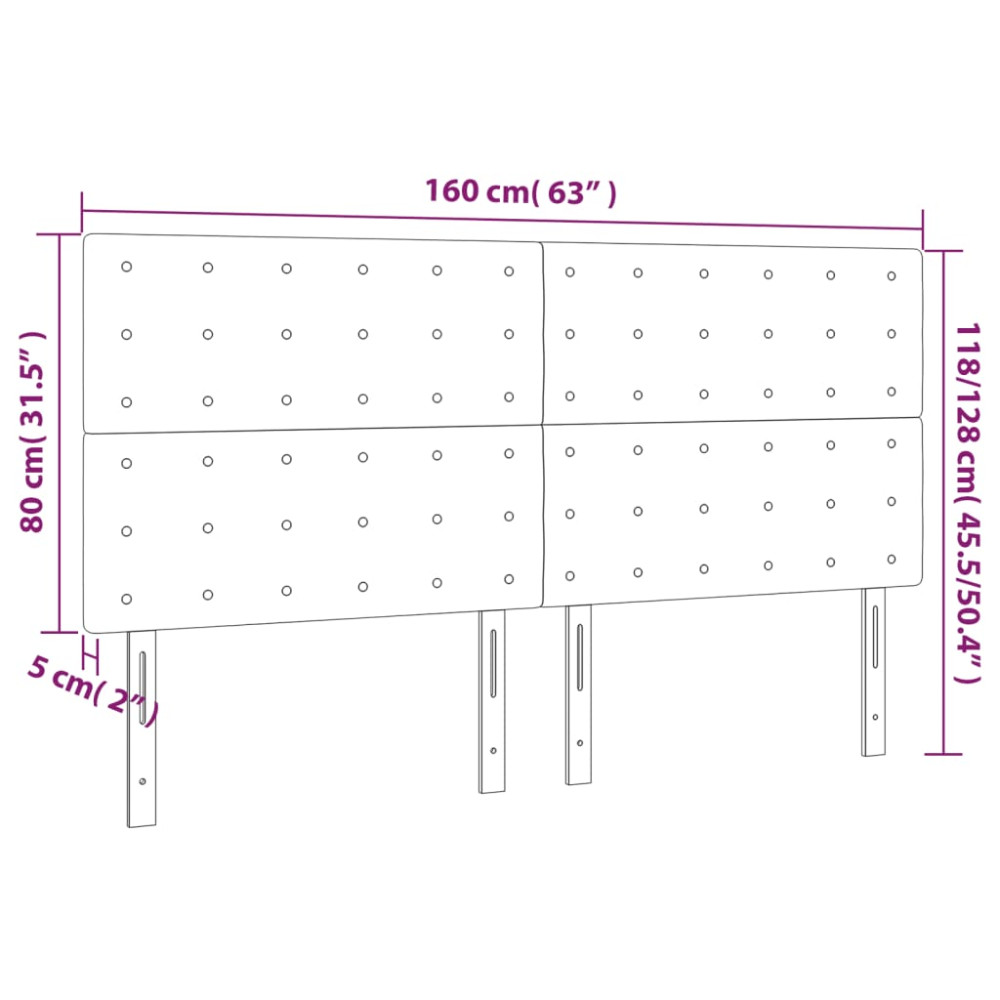 Produktbild för Sänggavel mörkgrå 160x5x118/128 cm tyg