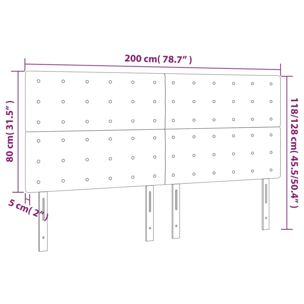 Produktbild för Sänggavel mörkgrå 200x5x118/128 cm tyg