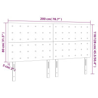 Produktbild för Sänggavel mörkgrå 200x5x118/128 cm tyg