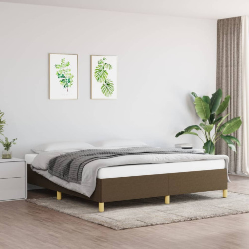 vidaXL Boxspring-sängram mörkbrun 160x200 cm tyg - Sängar & Sängramar