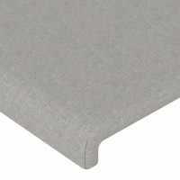 Produktbild för Sängram med huvudgavel ljusgrå 160x200 cm tyg