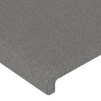 Produktbild för Sängram med huvudgavel mörkgrå 160x200 cm tyg