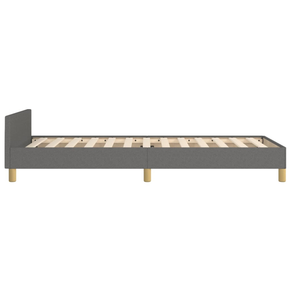 Produktbild för Sängram utan madrass mörkgrå 80x200 cm tyg