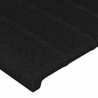 Miniatyr av produktbild för Sängram med huvudgavel svart 80x200 cm tyg