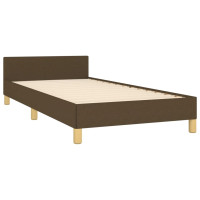 Produktbild för Sängram utan madrass mörkbrun 80x200 cm tyg