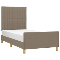 Produktbild för Sängram utan madrass Taupe 80x200cm tyg