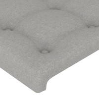 Produktbild för Sängram med huvudgavel ljusgrå 80x200 cm tyg