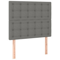 Produktbild för Sängram med huvudgavel mörkgrå 80x200 cm tyg