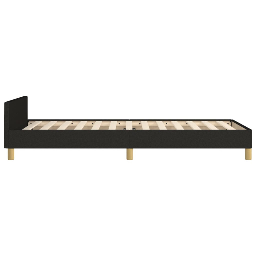 Produktbild för Sängram med huvudgavel svart 80x200 cm tyg