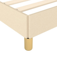 Produktbild för Sängram med huvudgavel gräddvit 80x200 cm tyg