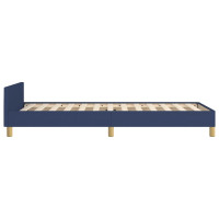 Produktbild för Sängram med huvudgavel blå 80x200 cm tyg