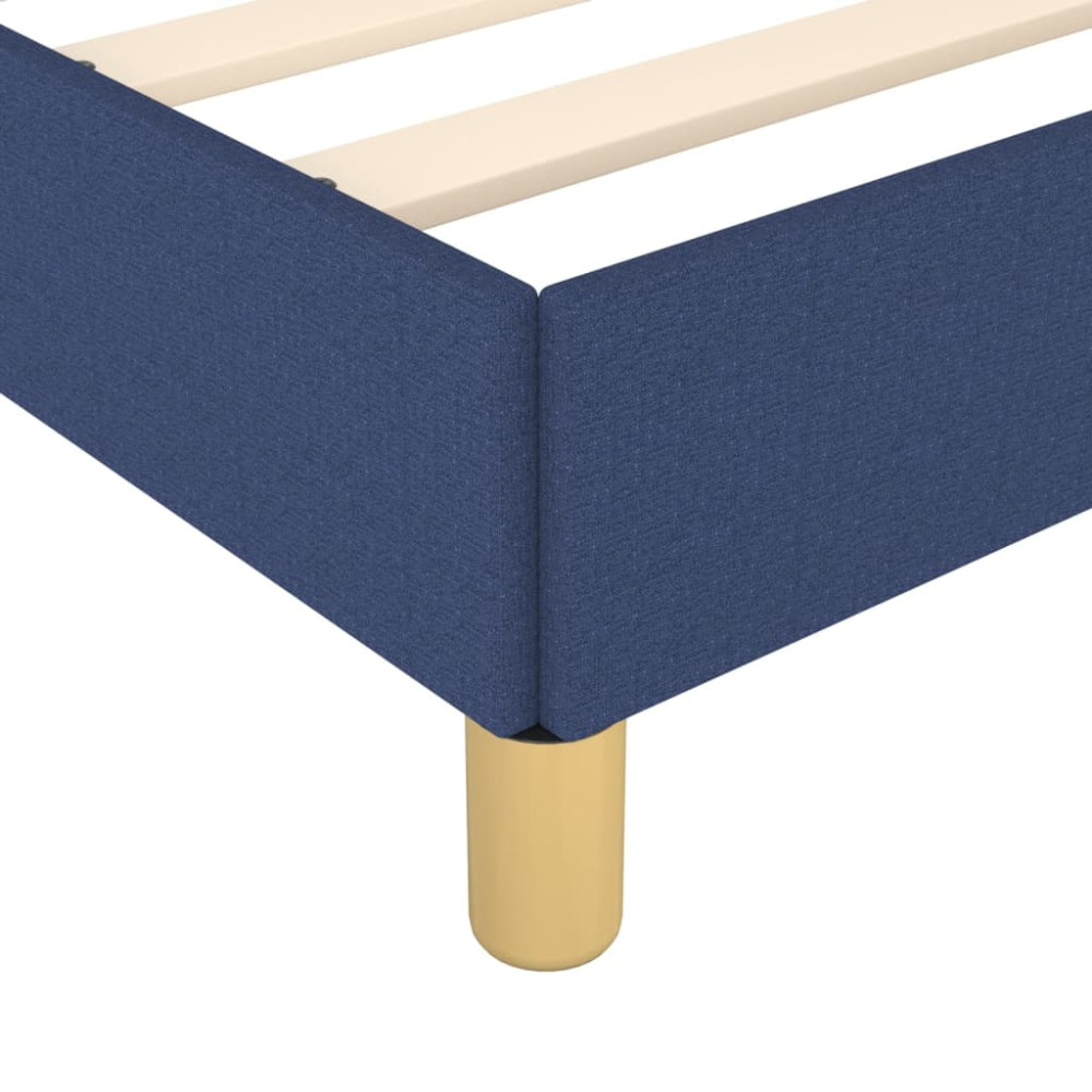 Produktbild för Sängram med huvudgavel blå 80x200 cm tyg