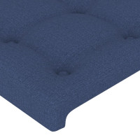 Produktbild för Sängram med huvudgavel blå 80x200 cm tyg