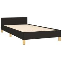 Produktbild för Sängram med huvudgavel svart 90x190 cm tyg