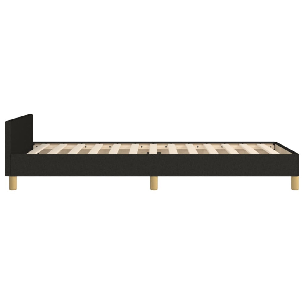 Produktbild för Sängram med huvudgavel svart 90x190 cm tyg