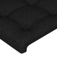 Produktbild för Sängram med huvudgavel svart 90x190 cm tyg