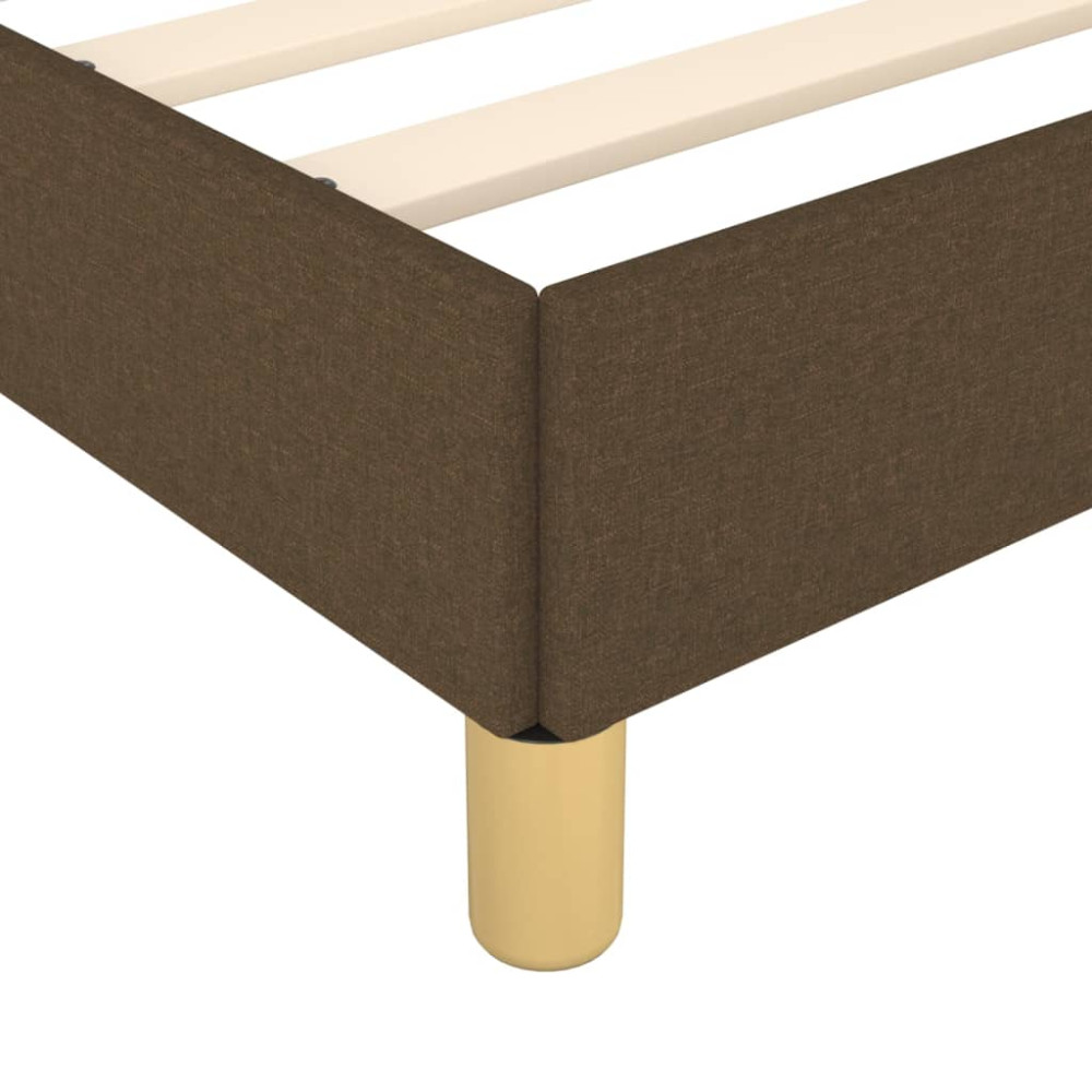 Produktbild för Sängram med huvudgavel mörkbrun 90x190 cm tyg