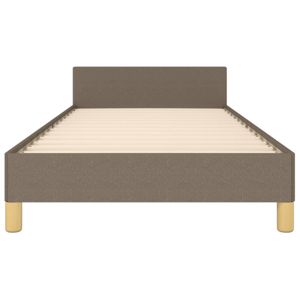 Produktbild för Sängram med huvudgavel taupe 90x190 cm tyg