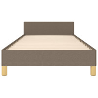 Produktbild för Sängram med huvudgavel taupe 90x190 cm tyg