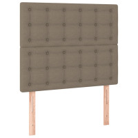Produktbild för Sängram med huvudgavel taupe 90x190 cm tyg