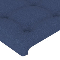Produktbild för Sängram med huvudgavel blå 90x190 cm tyg