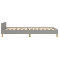 Produktbild för Sängram med huvudgavel ljusgrå 90x200 cm tyg