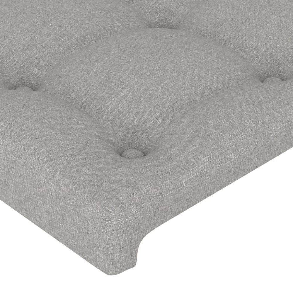 Produktbild för Sängram med huvudgavel ljusgrå 90x200 cm tyg