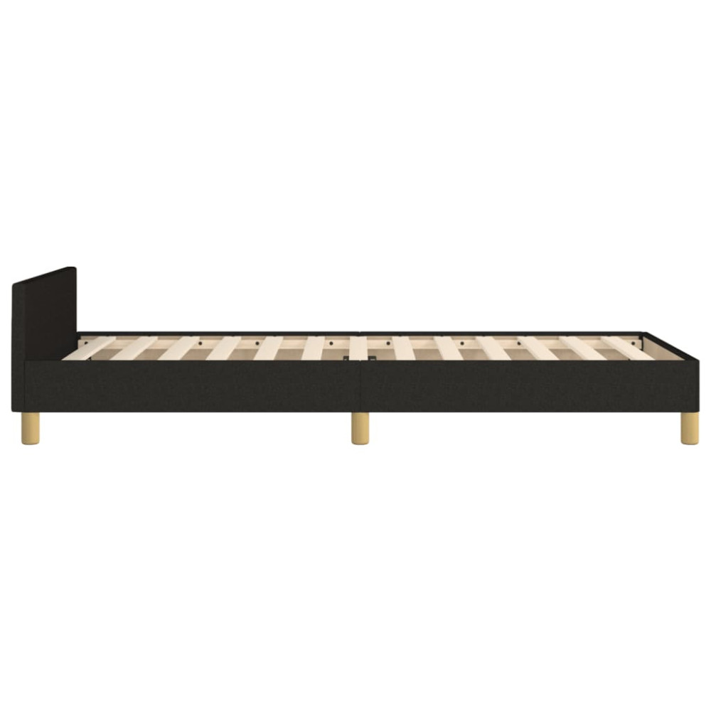 Produktbild för Sängram med huvudgavel svart 90x200 cm tyg