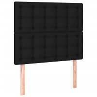 Produktbild för Sängram med huvudgavel svart 90x200 cm tyg