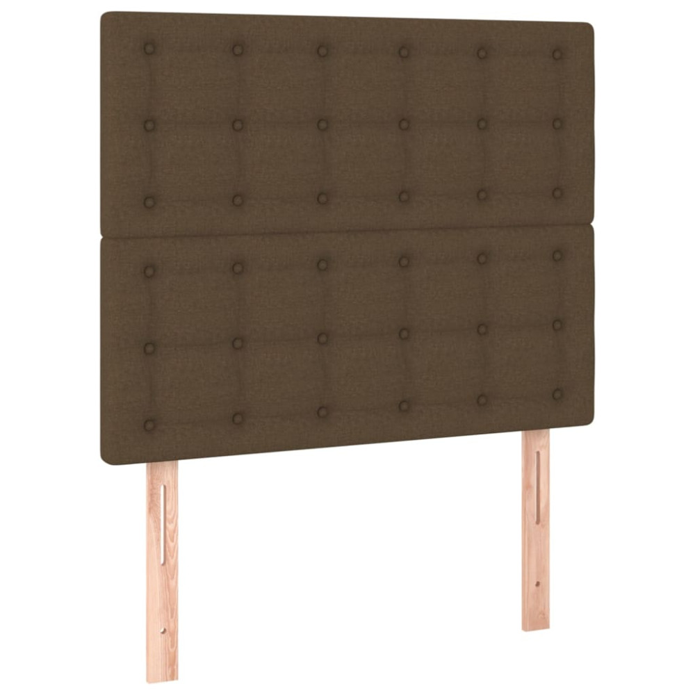 Produktbild för Sängram utan madrass mörkbrun 100x200 cm tyg