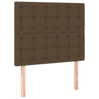 Produktbild för Sängram utan madrass mörkbrun 100x200 cm tyg