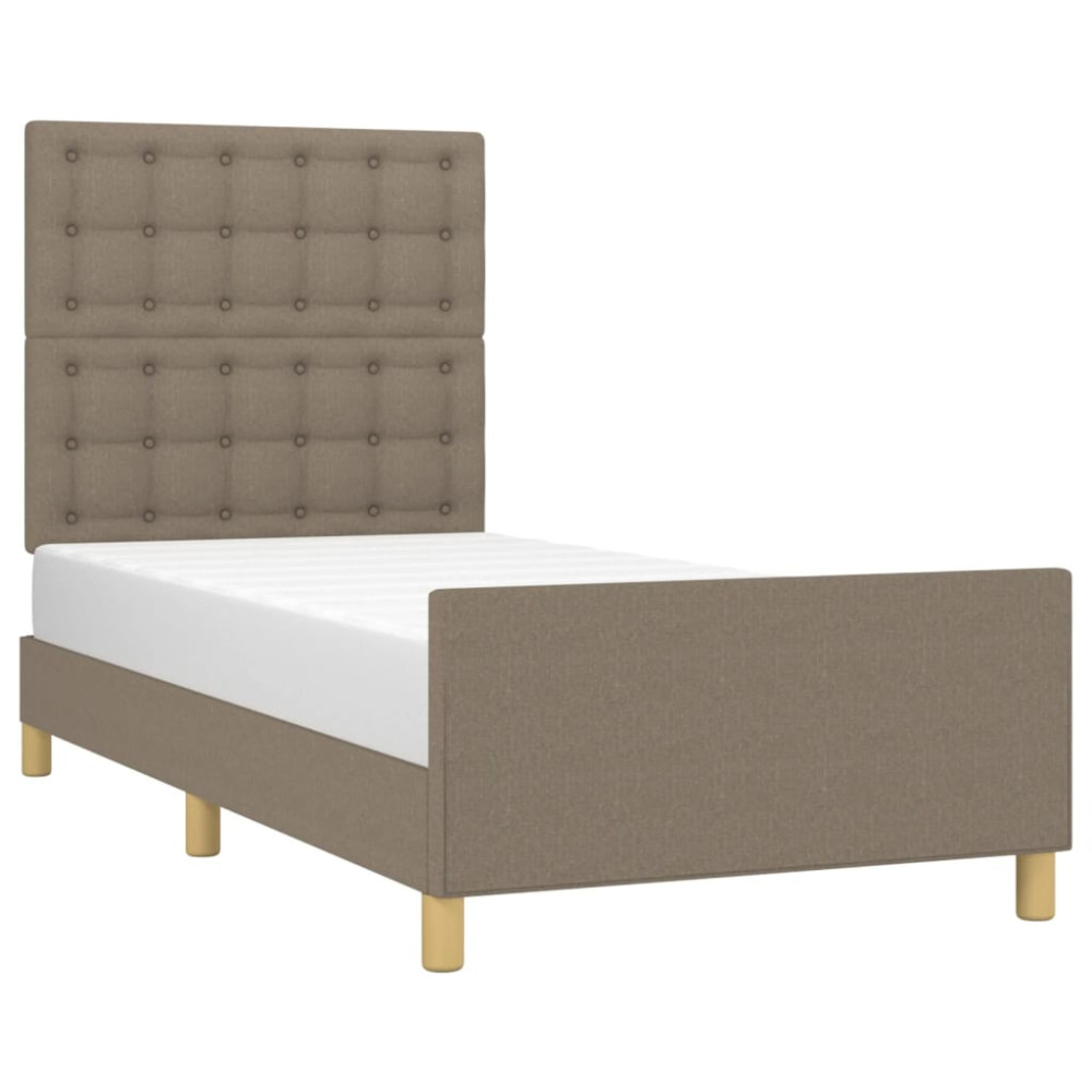 Produktbild för Sängram utan madrass taupe 100x200 cm tyg