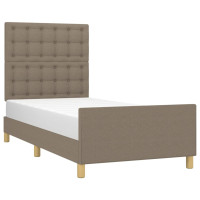 Produktbild för Sängram utan madrass taupe 100x200 cm tyg