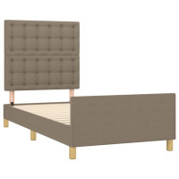 Produktbild för Sängram utan madrass taupe 100x200 cm tyg
