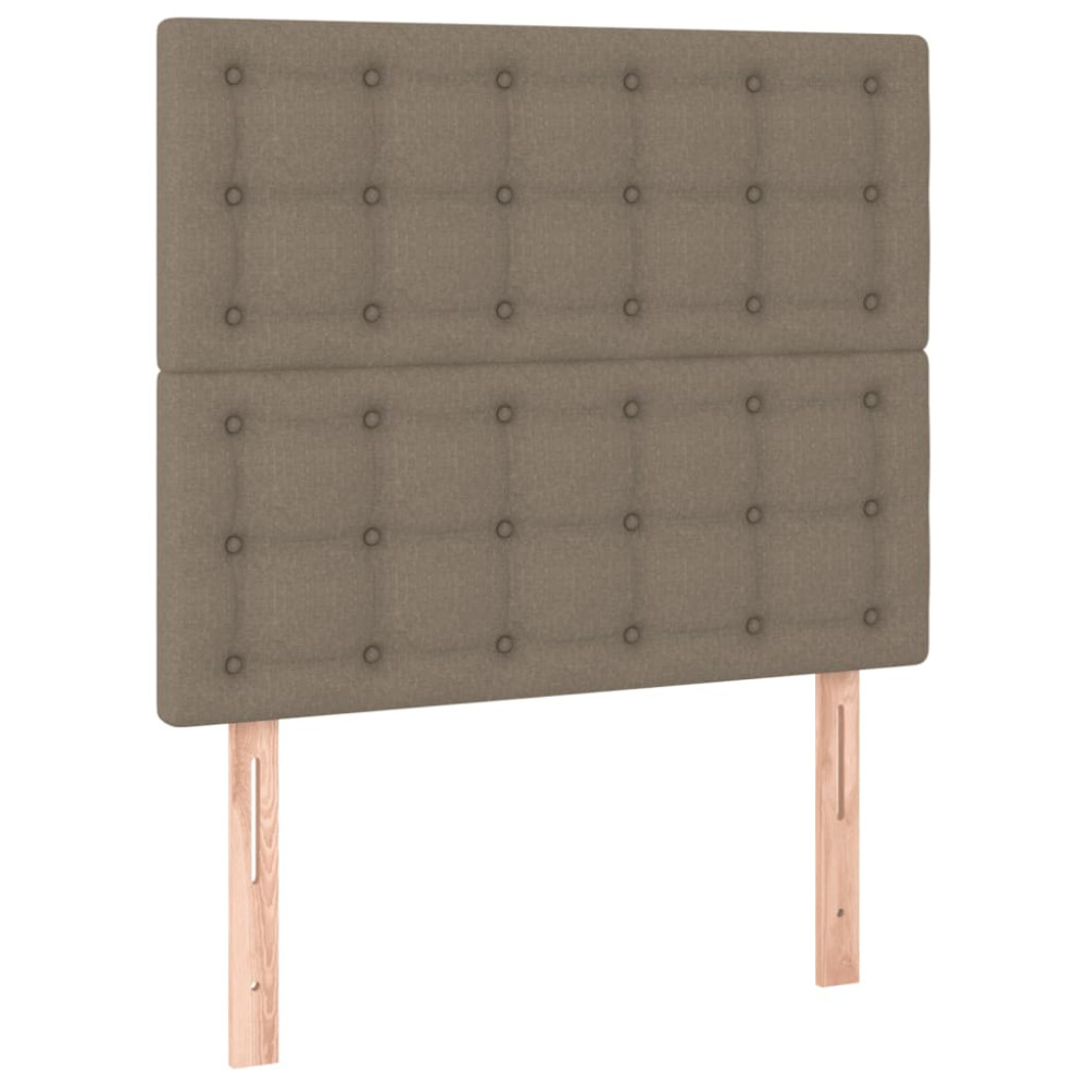 Produktbild för Sängram utan madrass taupe 100x200 cm tyg
