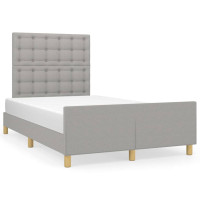 Produktbild för Sängram utan madrass ljusgrå 120x200 cm tyg