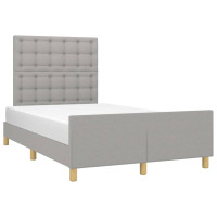 Produktbild för Sängram utan madrass ljusgrå 120x200 cm tyg