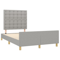 Produktbild för Sängram utan madrass ljusgrå 120x200 cm tyg