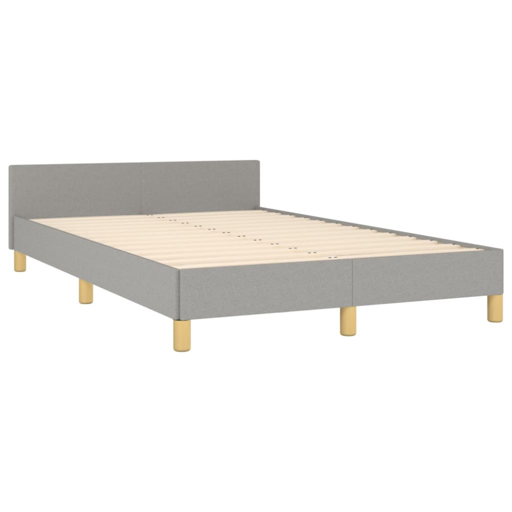 Produktbild för Sängram utan madrass ljusgrå 120x200 cm tyg