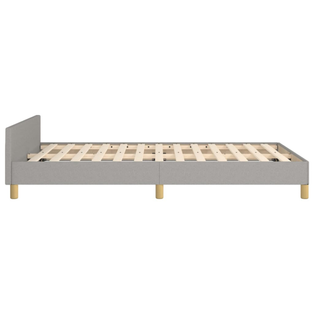 Produktbild för Sängram utan madrass ljusgrå 120x200 cm tyg