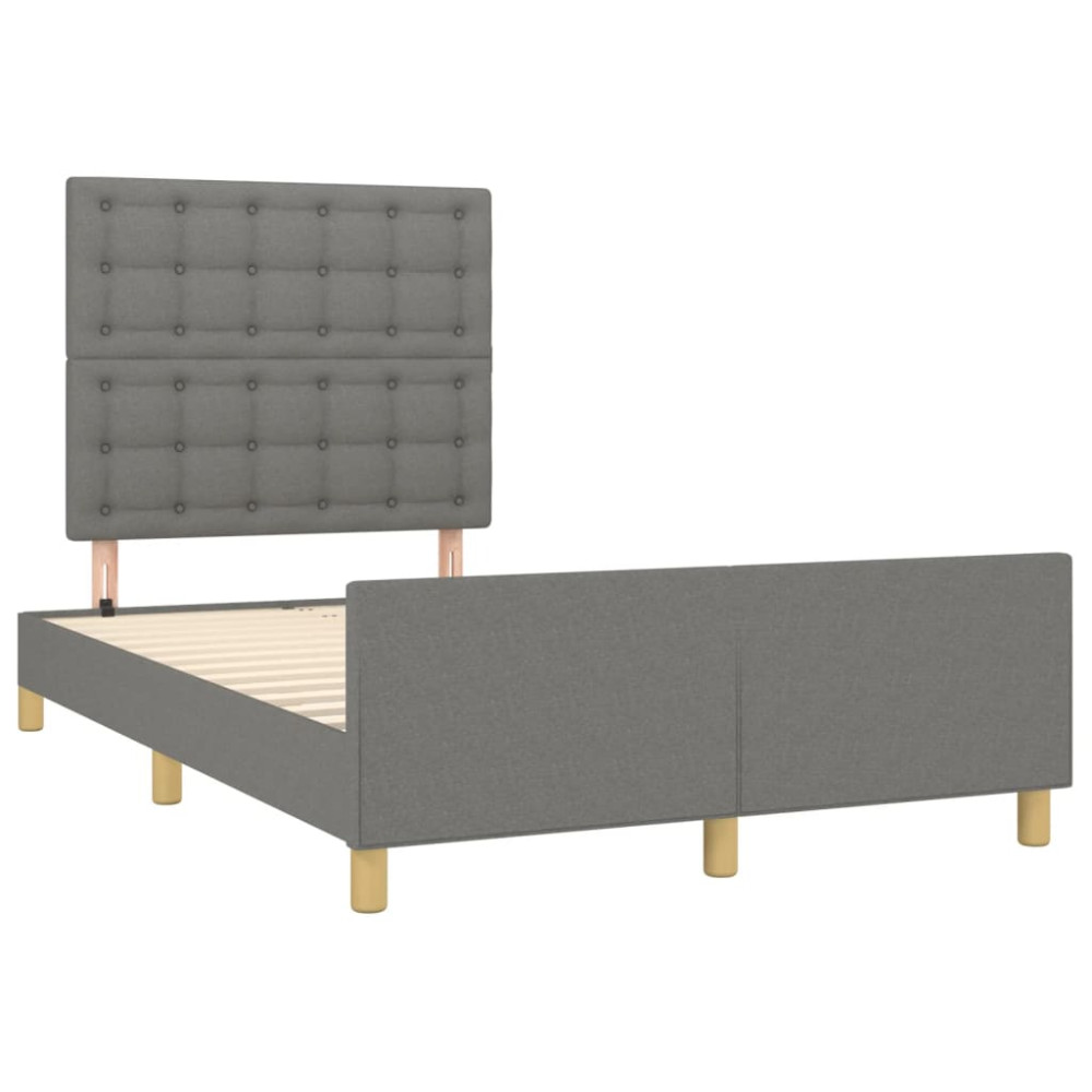 Produktbild för Sängram utan madrass mörkgrå 120x200 cm tyg