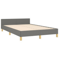 Produktbild för Sängram utan madrass mörkgrå 120x200 cm tyg