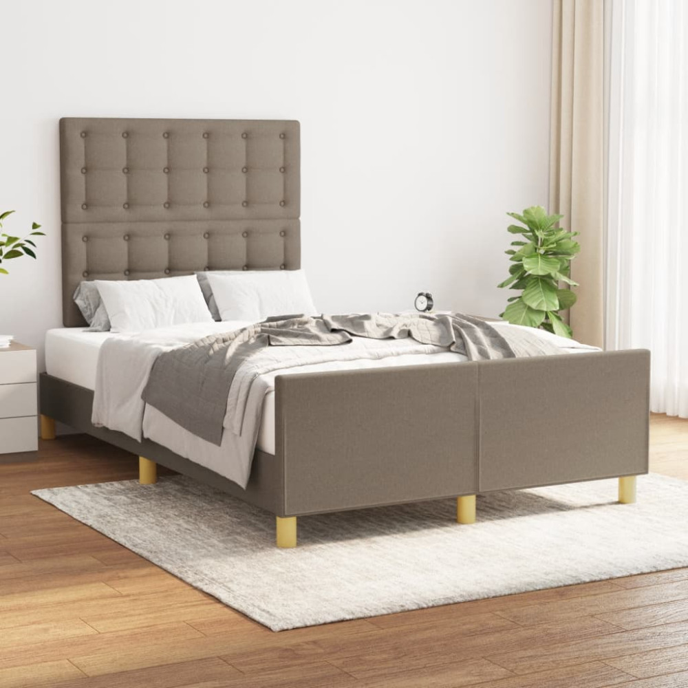 Produktbild för Sängram utan madrass taupe 120x200 cm tyg